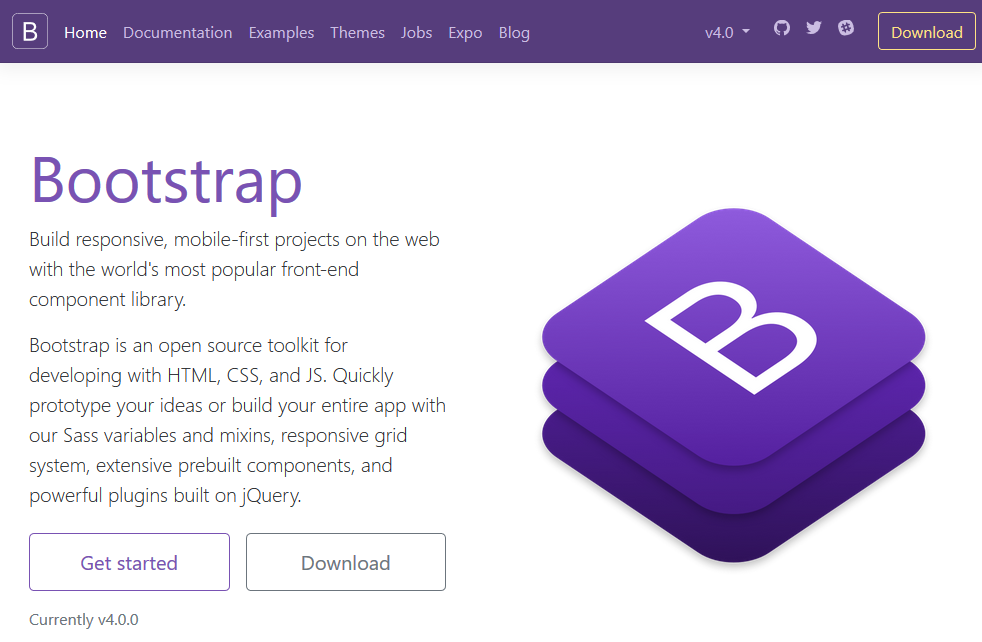 Screenshot getbootstrap.com